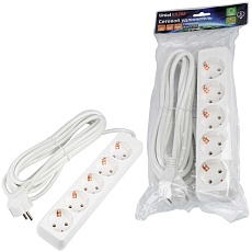 Удлинитель Uniel Ultra 5гн х 5м с/з S-GCU5-5 White UL-00010009 2