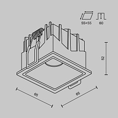 Встраиваемый светильник Maytoni Technical Alfa LED DL043-01-10W3K-SQ-W-1 1