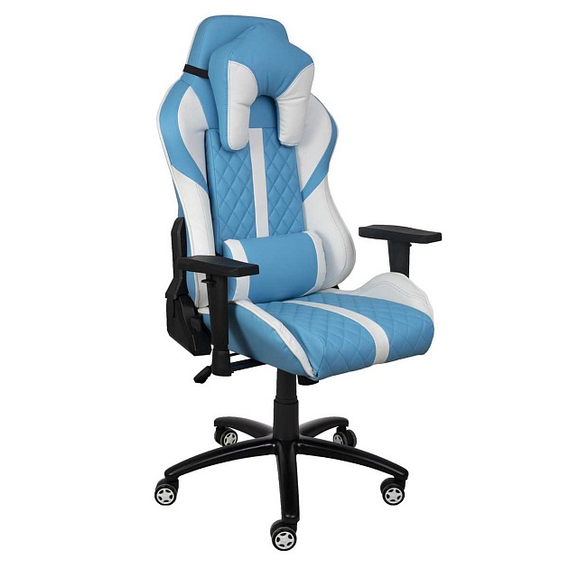 Игровое кресло AksHome Sprinter голубой, экокожа 74998 Фото № 1