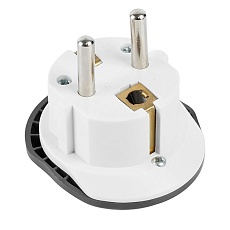 Адаптер-переходник для евровилки с/з, ультраплоский, Stekker ADP16-06-20, 250В, 16A, IP20, серый/белый 49140 2