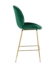 Полубарный стул Stool Group Турин со спинкой велюр изумрудный золотые ножки 8329A VELVET GREEN 2