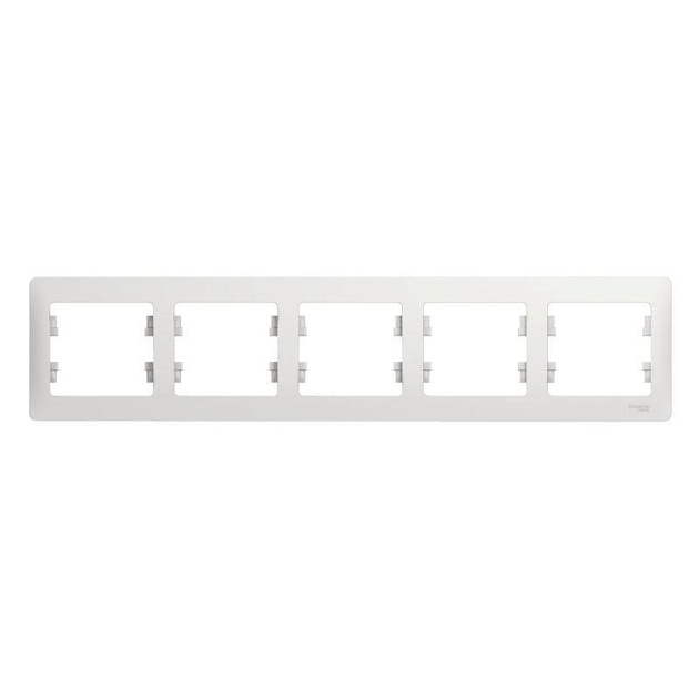 Рамка 5-постовая Systeme Electric Glossa белая GSL000105 Фото № 1