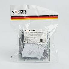 Переключатель одноклавишный перекрестный Stekker Эрна белый PSW10-9009-01 39925 2