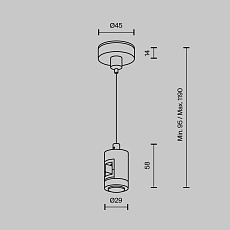 Подвес тросовый Hang одинарный Maytoni Technical TRA157SW-S1-PT 4