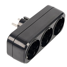 Разветвитель сетевой 3-местный с/з Stekker ADP16-23-20, 250V, 16A, ABS пластик, черный 50681 5