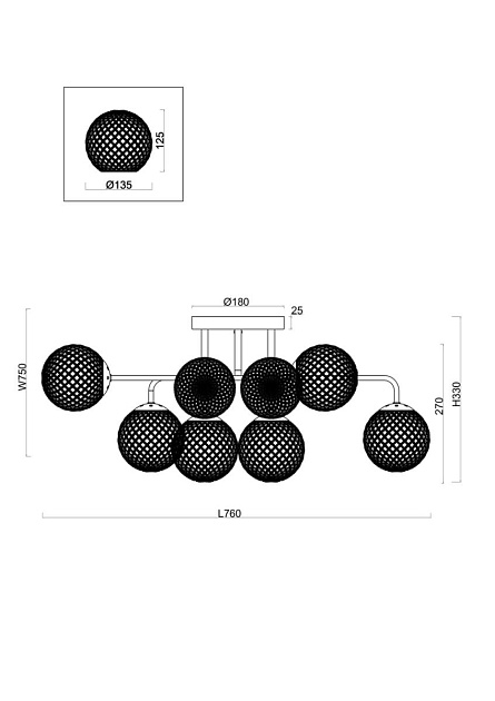 Люстра Freya FR8016PL-08BBS Фото № 2