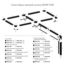 Шинопровод встраиваемый однофазный Denkirs Smart Hide TR2012-BK 1