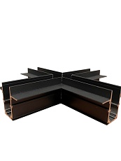 Коннектор X-образный Hesby Lighting ElDeko для встраиваемого шинопровода, чёрный HSBL_0160 1