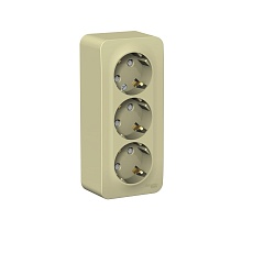 Розетка тройная Systeme Electric Blanca 16A 250V с заземлением и шторками бежевая BLNRA011317