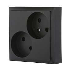 Розетка LK Studio двойная без з/к, со шторками (черный бархат) LK60 863608-1 2