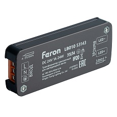 Трансформатор электронный для светодиодной ленты 300W 12V IP67 (драйвер), LB007 Feron 53143 2