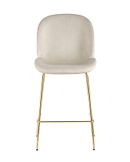 Полубарный стул Stool Group Турин со спинкой велюр бежевый золотые ножки 8329A VELVET BEIGE 1