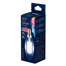 Лампа светодиодная Uniel E14 4W 4000K прозрачная LED-C35-4W/4000K/E14/CL GLY01TR UL-00011937 2