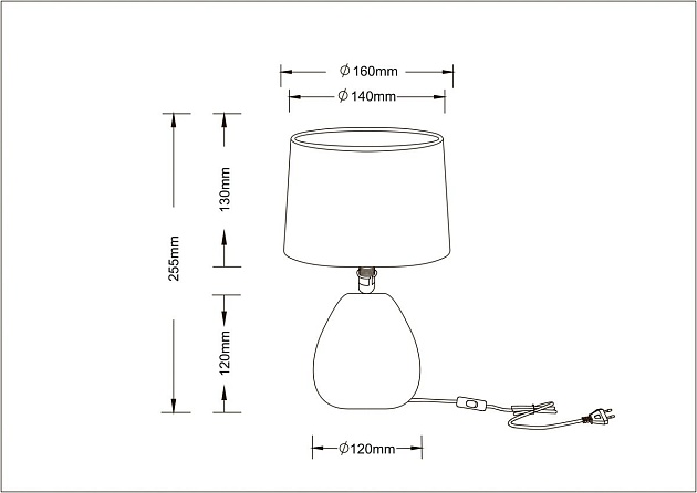 Настольная лампа Arte Lamp Wurren A5016LT-1WH Фото № 2