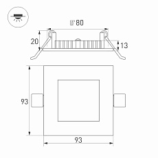 Встраиваемый светодиодный светильник Arlight DL-93x93M-5W Day White 020122 5