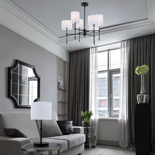 Подвесная люстра Eurosvet Notturno 60162/6 черный Smart изображение 6 Подвесная люстра Eurosvet Notturno 60162/6 черный Smart Фото № 6