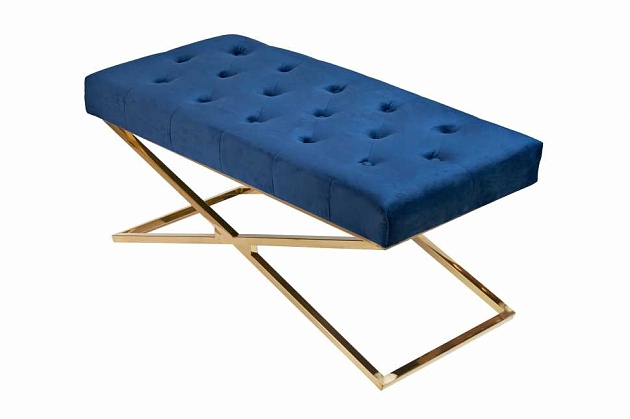 Банкетка ArtHomeDecor Cross ID-78 GL Blue Фото № 2