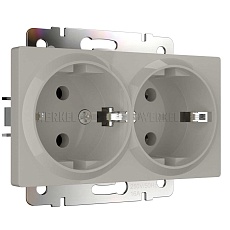 Розетка двойная с заземлением (дымчатый) W1272004/ a069774