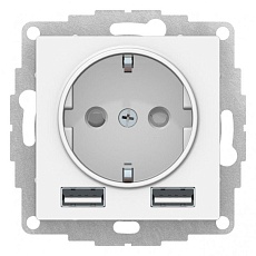 Розетка 2К+3/2хUSB Systeme Electric AtlasDesign 16A 250V Type A+A белая ATN000130