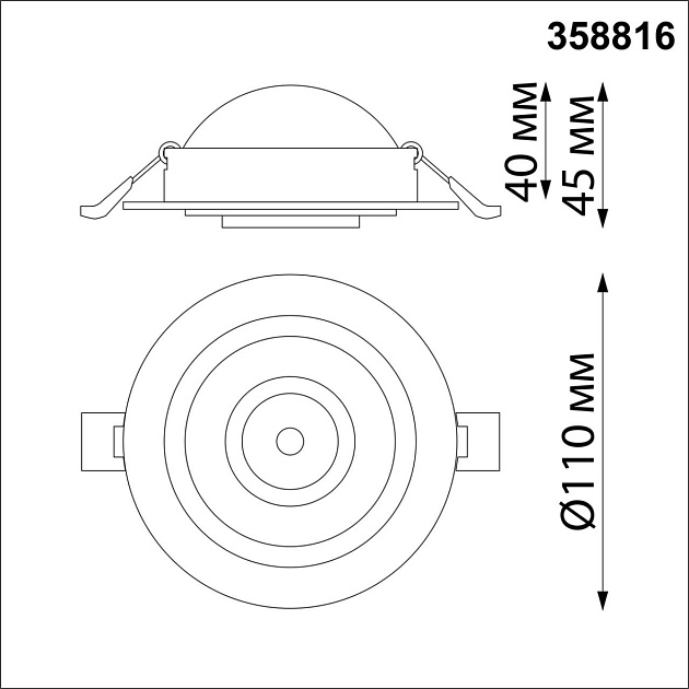 Встраиваемый светодиодный светильник Novotech Spot Gesso 358816 Фото № 6