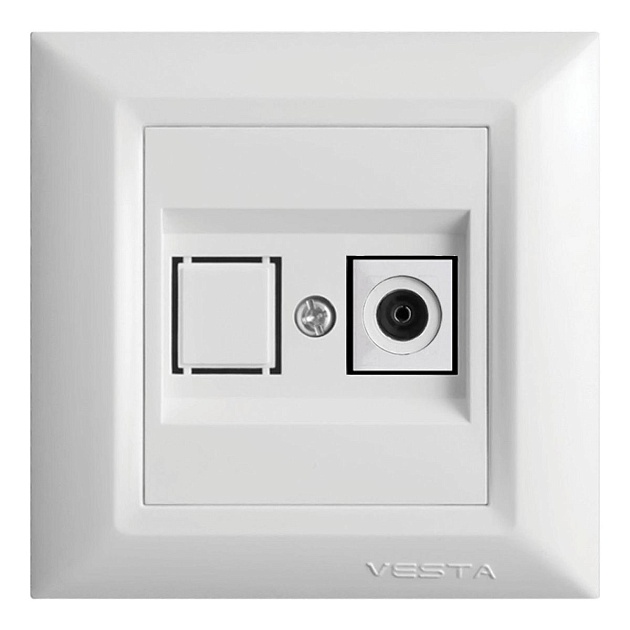 ТВ-розетка Vesta-Electric Roma белый FRZTV010101BEL Фото № 1