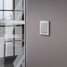 Сенсорный выключатель двухклавишный с функцией Wi-Fi Werkel (Умный дом) серебряный W4520606 4690389171246 5