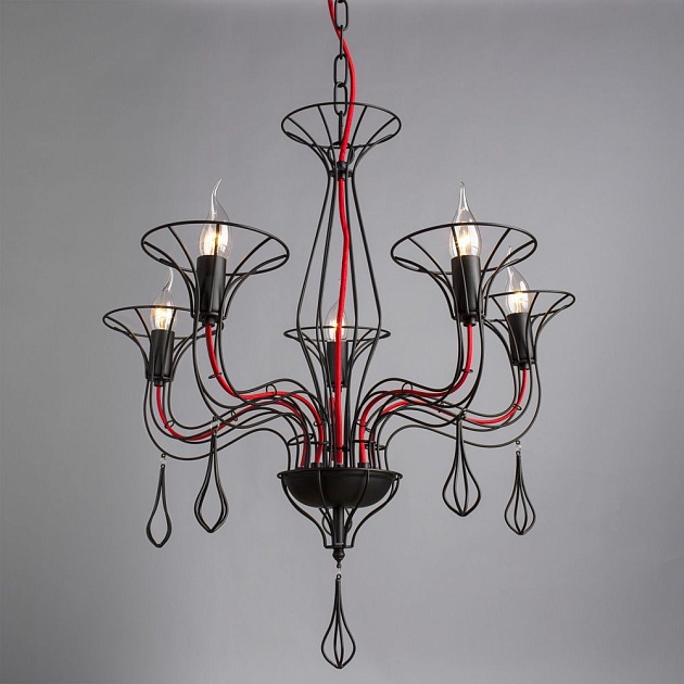 Подвесная люстра Arte Lamp Artefact A3225LM-5BK изображение 3 Подвесная люстра Arte Lamp Artefact A3225LM-5BK Фото № 3