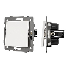 Механизм выключателя одноклавишный непроходной SWT-MK01-PL-WH-V (250V, 10A) Arlight 049867