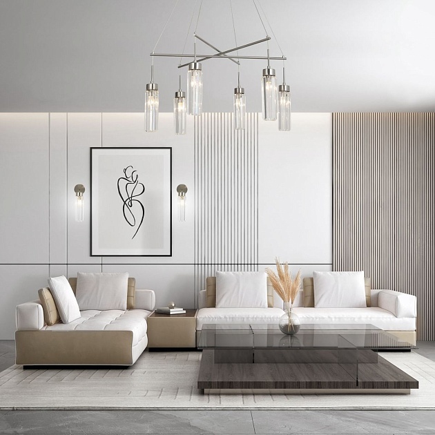 Подвесная люстра Eurosvet Gilian 60163/6 никель изображение 5 Подвесная люстра Eurosvet Gilian 60163/6 никель Фото № 5