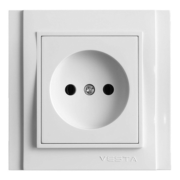 Розетка 2P Vesta-Electric Verona белый FRZ00020101BEL изображение 1 Розетка 2P Vesta-Electric Verona белый FRZ00020101BEL Фото № 1
