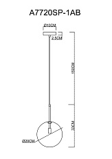 Подвесной светильник Arte Lamp Cameron A7720SP-1AB 3