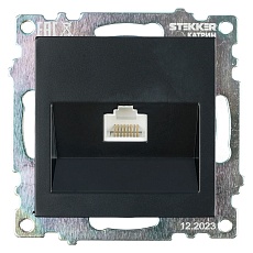 Розетка компьютерная RJ-45 Stekker Катрин черный GLS00-7107-05 39613