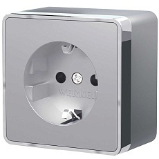 Розетка с заземлением Werkel Gallant серебряный W5071006 4690389167157