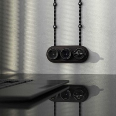 Выключатель двухклавишный на 4 положения Werkel Ретро черный W5620008 4690389166747 5