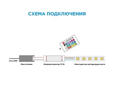 Мини-контроллер RGB OGM с пультом 12/24V C4-15 1