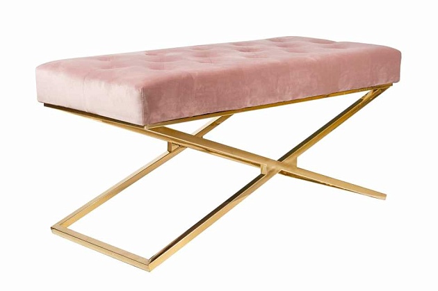 Банкетка ArtHomeDecor Cross ID-78 GL Pink изображение 3 Банкетка ArtHomeDecor Cross ID-78 GL Pink Фото № 3