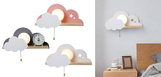 Настенный светильник с полкой Imperium Loft Серое Облако Wall Lamp Gray Cloud 156715-22 3