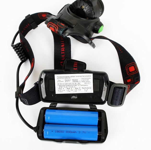 Налобный светодиодный фонарь Ultraflash Headlite аккумуляторный 100х90 300 лм E1336 13906 фото 9