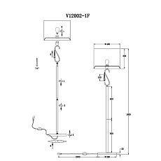 Торшер Moderli Карамель V12002-1F 1