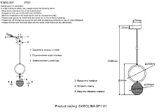 Подвесной светильник Crystal Lux Carolina SP1 V1 BRASS 3