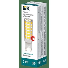Лампа светодиодная IEK G9 7W 4000K прозрачная LLE-CORN-7-230-40-G9 1