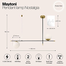 Подвесной светильник Maytoni Nostalgia MOD048PL-02G 1