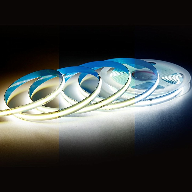 Светодиодная лента Apeyron 10W/m 560LED/m COB теплый/холодный белый 5M 00-492 изображение 1 Светодиодная лента Apeyron 10W/m 560LED/m COB теплый/холодный белый 5M 00-492 Фото № 1