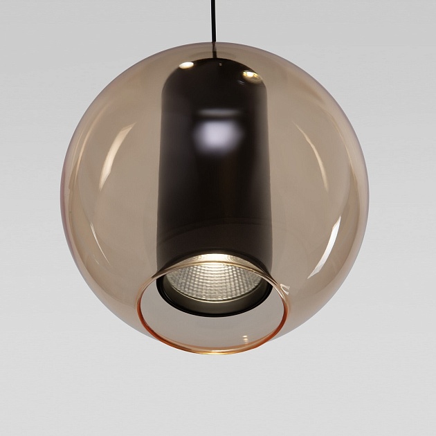 Подвесная светодиодная люстра Eurosvet Cobble 50258/3 LED дымчатый/ бежевый/ шоколад Фото № 3
