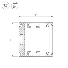 Профиль Arlight SL-ARC-3535-D1500-N90 BLACK (1180мм, дуга 1 из 4) 026596 1