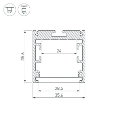 Профиль Arlight SL-ARC-3535-Twist90L-400 Black 032679 1