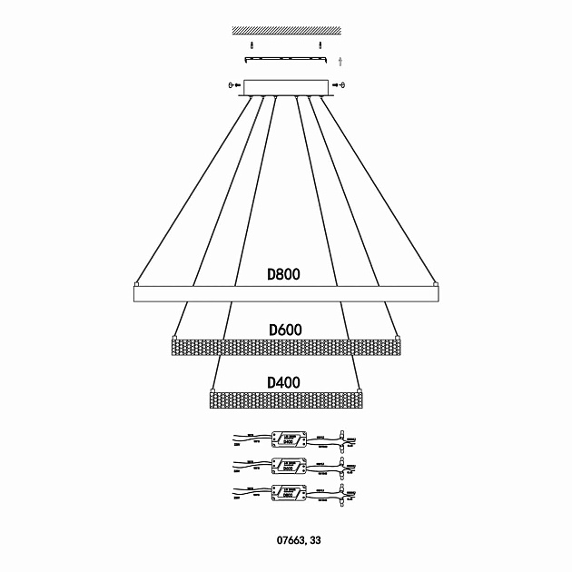 Подвесной светодиодный светильник Kink Light Селена 07663,36 Фото № 2