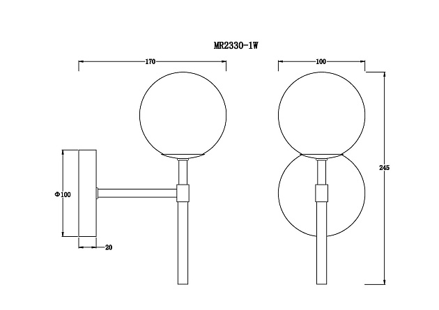 Бра MyFar Robert MR2330-1W Фото № 2