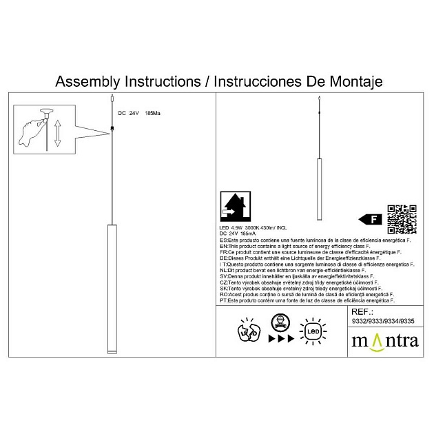 Подвесной модульный светильник без основания Mantra Cala 9335 изображение 7 Подвесной модульный светильник без основания Mantra Cala 9335 Фото № 7