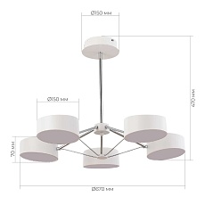 Потолочная светодиодная люстра Evoluce Valle SLE6005-502-05 5
